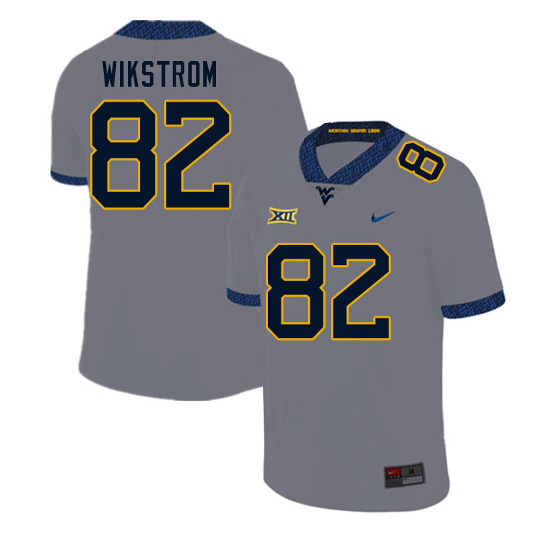 NCAA Men's Victor Wikstrom West Virginia Mountaineers Gray #82 Nike Stitched Football College Authentic Jersey EZ23W83XT